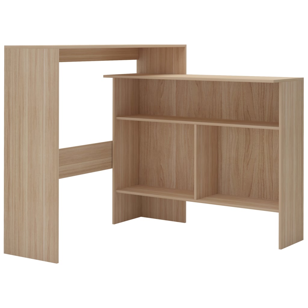 Barbord Med 2 Bordplater 130X40X120 Cm Eik