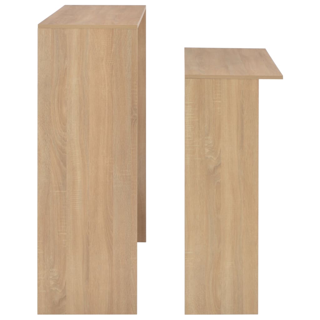 Barbord Med 2 Bordplater 130X40X120 Cm Eik