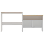 Barbord Med 2 Bordplater Hvit Og Eik 130X40X120 Cm
