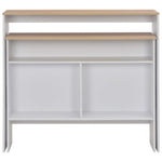Barbord Med 2 Bordplater Hvit Og Eik 130X40X120 Cm