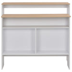 Barbord Med 2 Bordplater Hvit Og Eik 130X40X120 Cm
