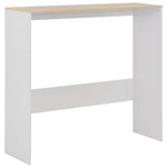 Barbord Med 2 Bordplater Hvit Og Eik 130X40X120 Cm