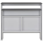 Barbord Med 2 Bordplater Hvit Og Grå 130X40X120 Cm