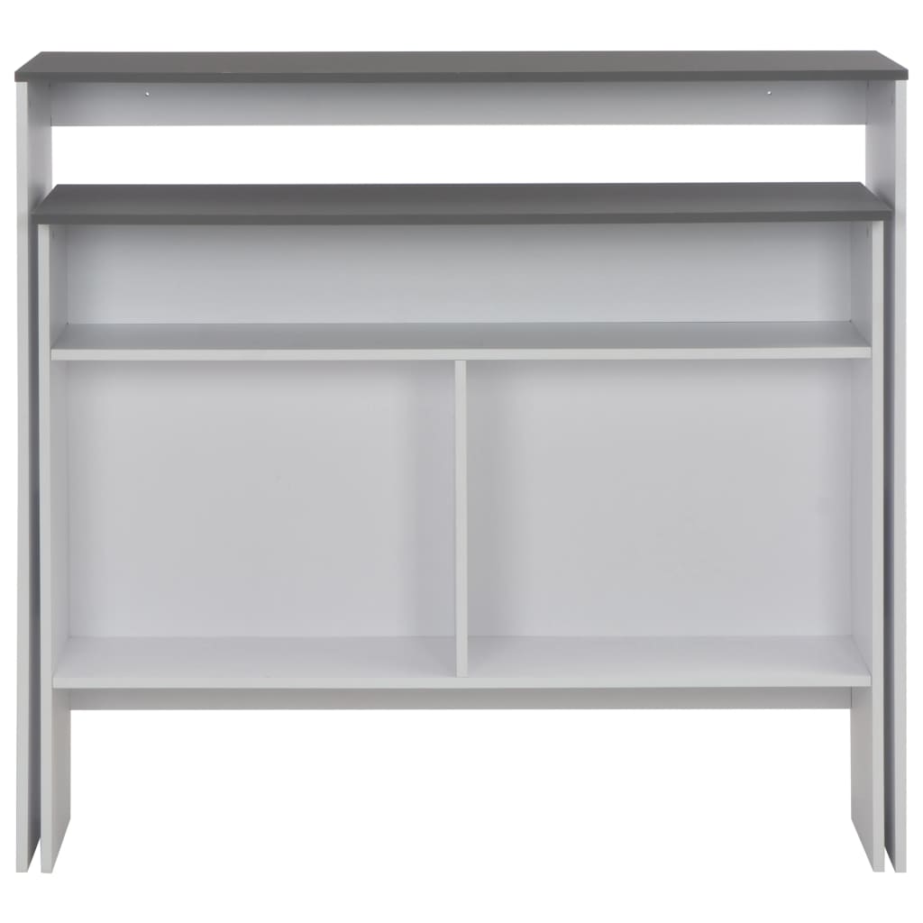 Barbord Med 2 Bordplater Hvit Og Grå 130X40X120 Cm
