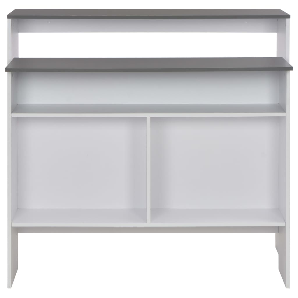 Barbord Med 2 Bordplater Hvit Og Grå 130X40X120 Cm