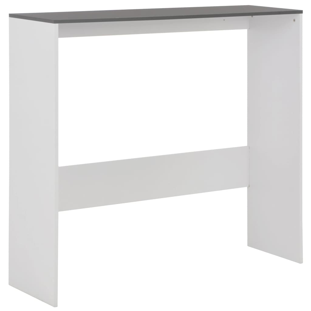 Barbord Med 2 Bordplater Hvit Og Grå 130X40X120 Cm