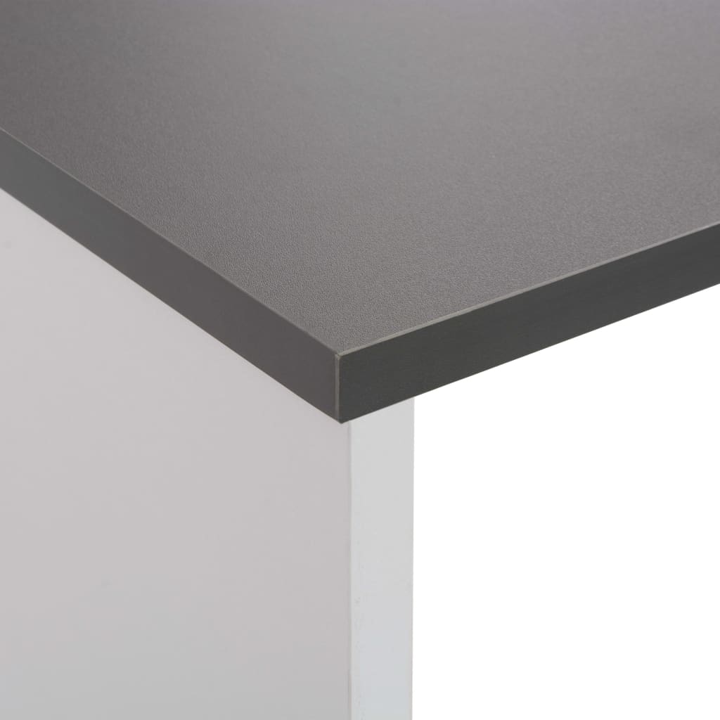 Barbord Med 2 Bordplater Hvit Og Grå 130X40X120 Cm