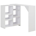 Barbord Med Flyttbar Hylle Hvit 138X39X110 Cm