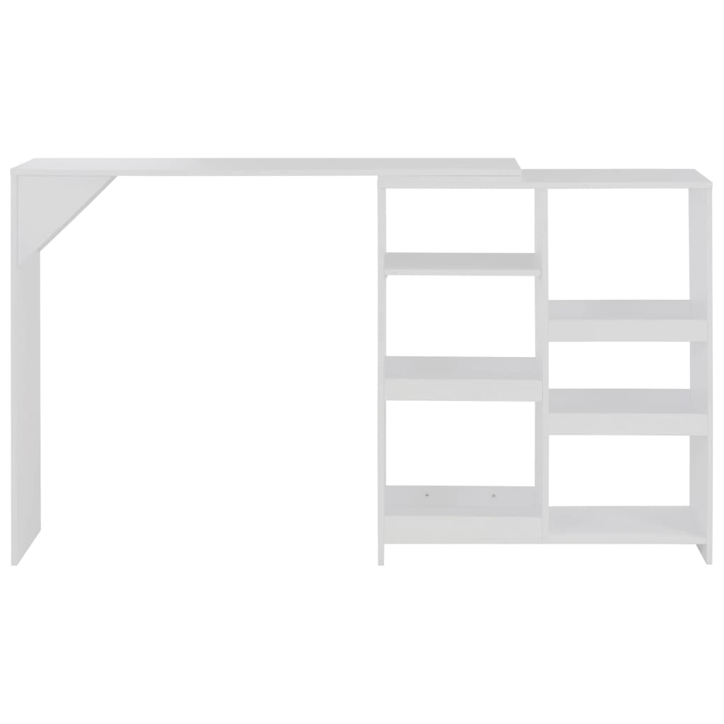 Barbord Med Flyttbar Hylle Hvit 138X39X110 Cm