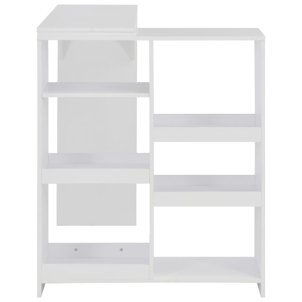 Barbord Med Flyttbar Hylle Hvit 138X39X110 Cm