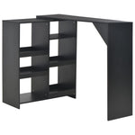 Barbord Med Flyttbar Hylle Svart 138X39X110 Cm