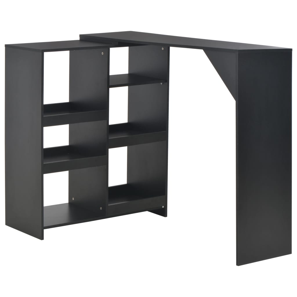 Barbord Med Flyttbar Hylle Svart 138X39X110 Cm
