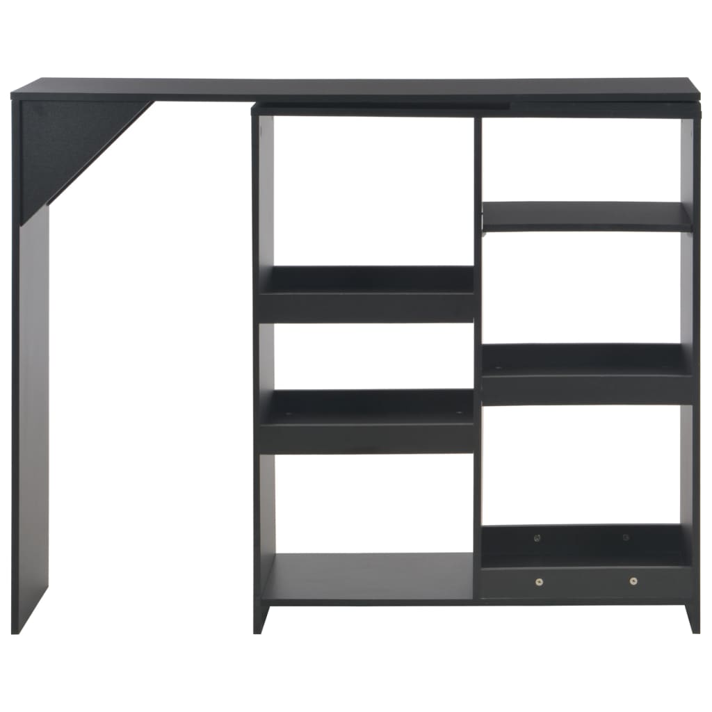 Barbord Med Flyttbar Hylle Svart 138X39X110 Cm