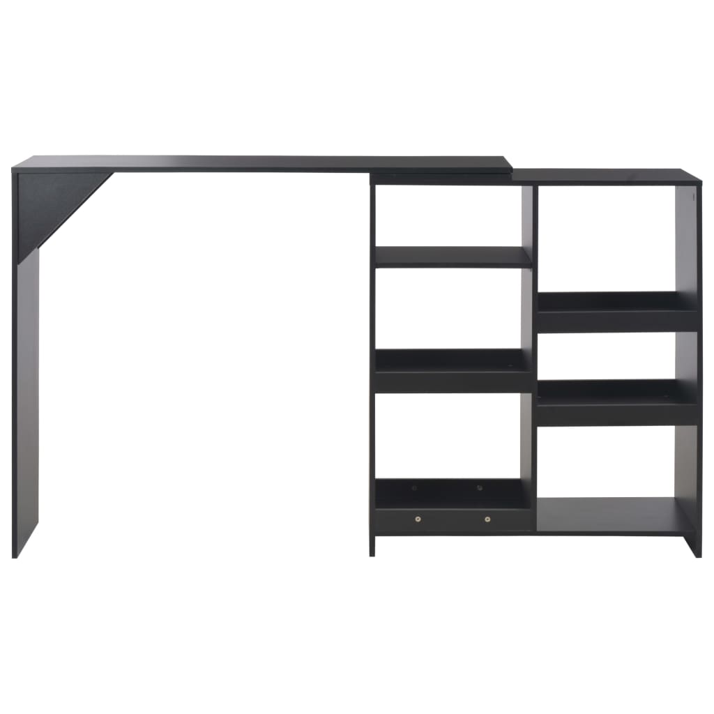 Barbord Med Flyttbar Hylle Svart 138X39X110 Cm