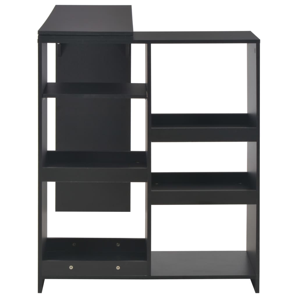 Barbord Med Flyttbar Hylle Svart 138X39X110 Cm