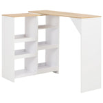 Barbord Med Flyttbar Hylle Hvit 138X39X110 Cm