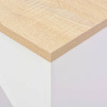 Barbord Med Flyttbar Hylle Hvit 138X39X110 Cm