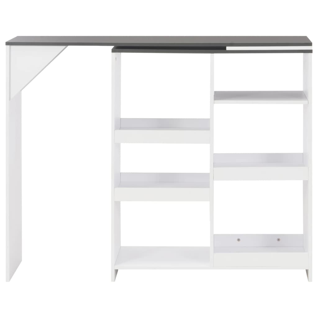 Barbord Med Flyttbar Hylle Hvit 138X39X110 Cm