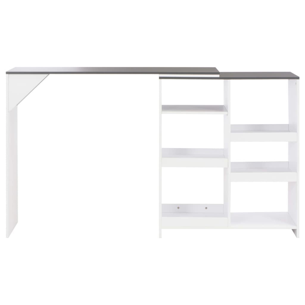 Barbord Med Flyttbar Hylle Hvit 138X39X110 Cm