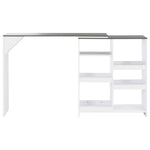Barbord Med Flyttbar Hylle Hvit 138X39X110 Cm