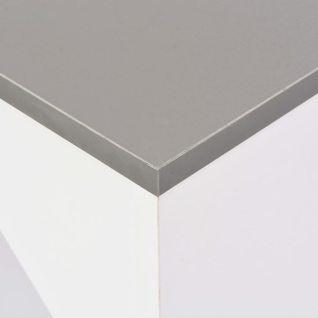 Barbord Med Flyttbar Hylle Hvit 138X39X110 Cm