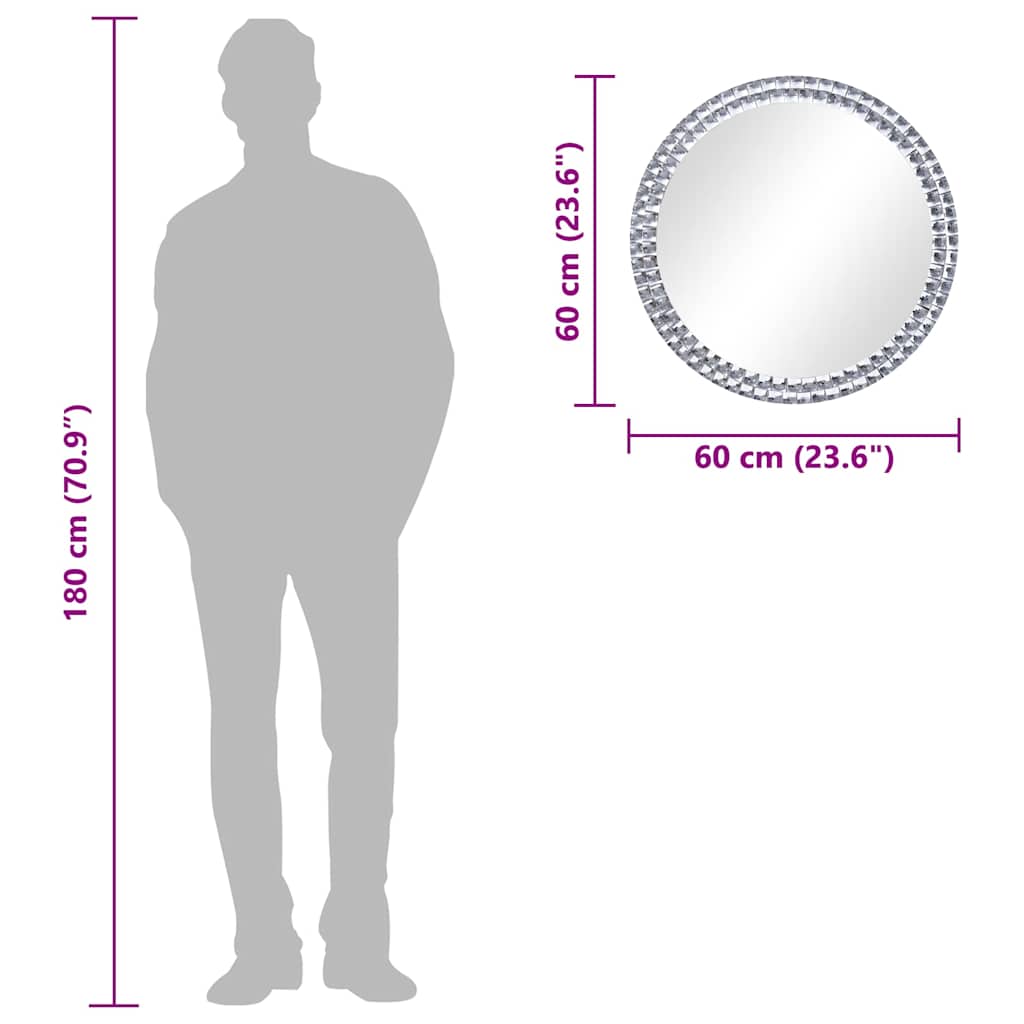 Veggspeil 60 Cm Herdet Glass