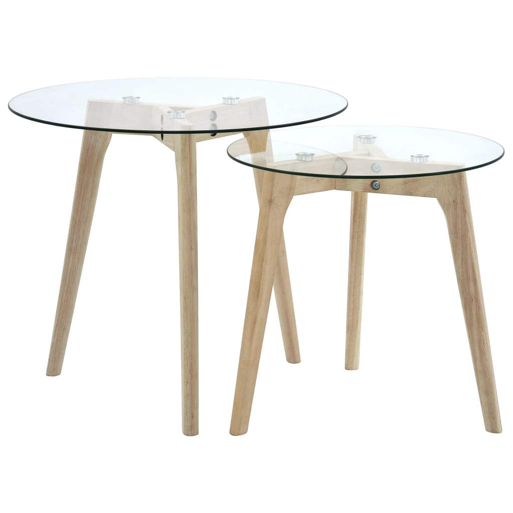 Sidebordsett 2 Stk Herdet Glass