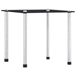 Stablebord 3 Stk Svart Herdet Glass
