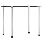 Stablebord 3 Stk Svart Herdet Glass