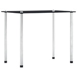 Stablebord 3 Stk Svart Herdet Glass