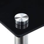 Stablebord 3 Stk Svart Herdet Glass
