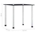 Stablebord 3 Stk Svart Herdet Glass