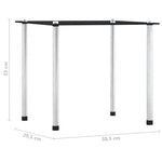 Stablebord 3 Stk Svart Herdet Glass