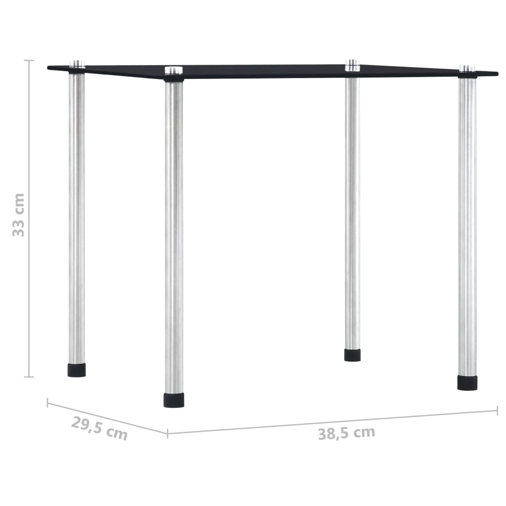 Stablebord 3 Stk Svart Herdet Glass