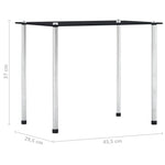Stablebord 3 Stk Svart Herdet Glass