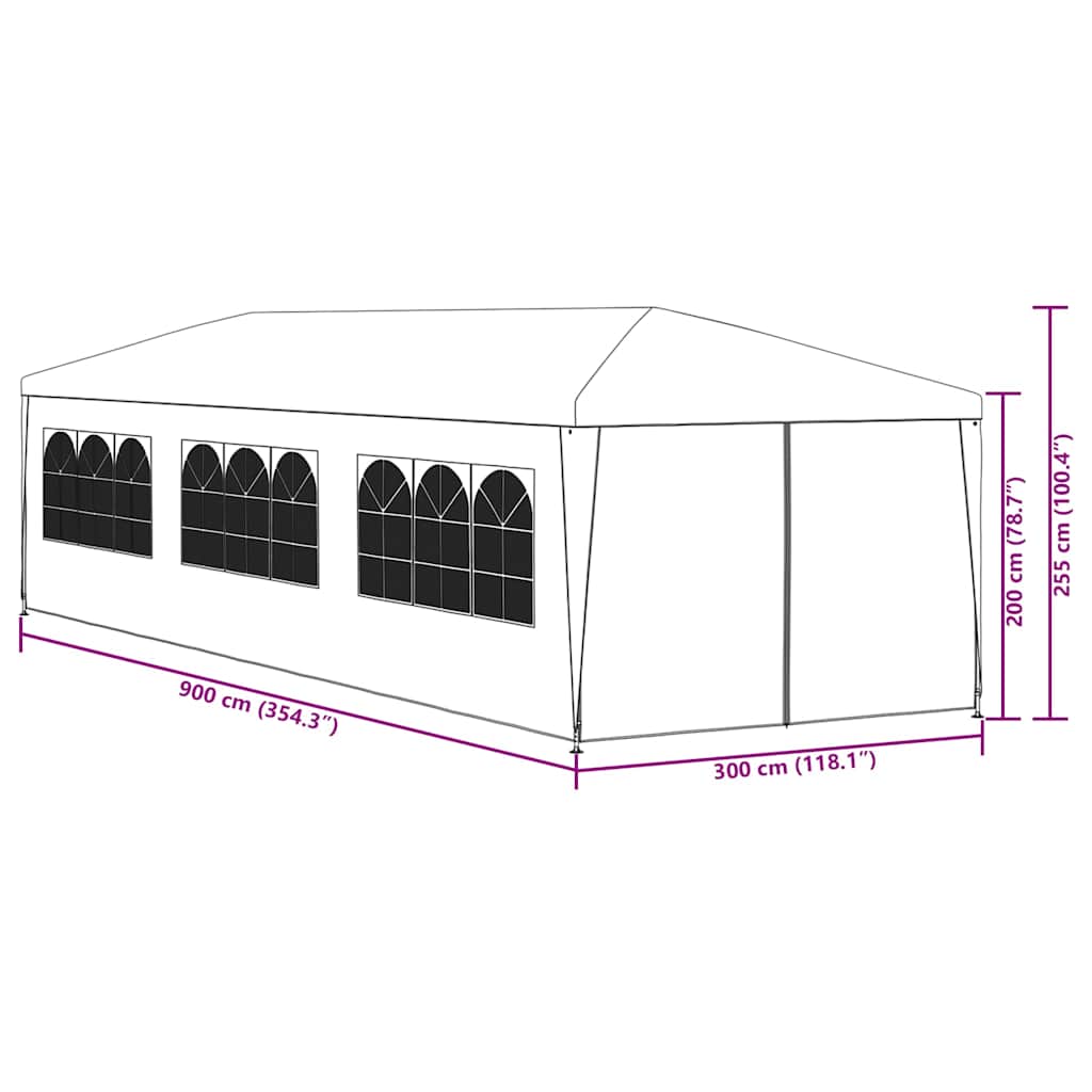 Festtelt 3X9 M Blå