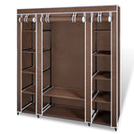 Garderobeskap Med Rom Og Stenger 45X150X176 Cm Brun Stoff