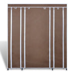 Garderobeskap Med Rom Og Stenger 45X150X176 Cm Brun Stoff