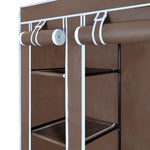 Garderobeskap Med Rom Og Stenger 45X150X176 Cm Brun Stoff