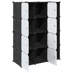 Modulskap Med 9 Rom 109X36,5X143 Cm Svart Og Hvit