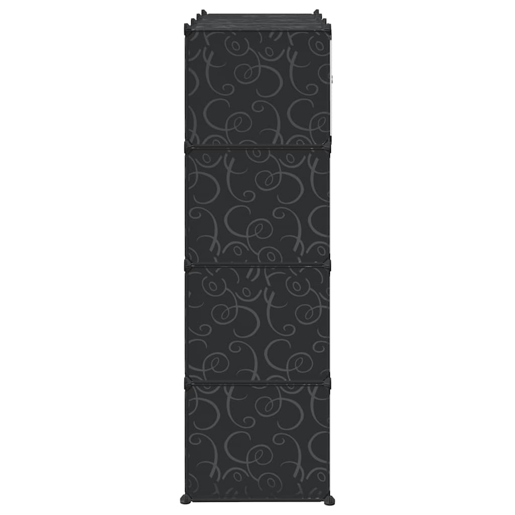 Modulskap Med 9 Rom 109X36,5X143 Cm Svart Og Hvit