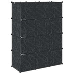 Modulskap Med 9 Rom 109X36,5X143 Cm Svart Og Hvit