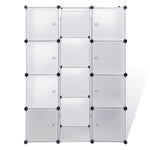 Modulskap Med 9 Rom 109X36,5X143 Cm Hvit