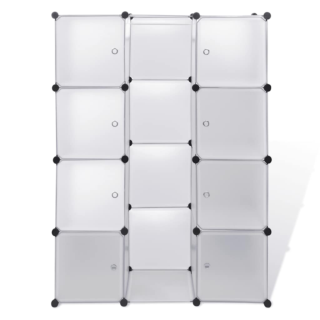 Modulskap Med 9 Rom 109X36,5X143 Cm Hvit