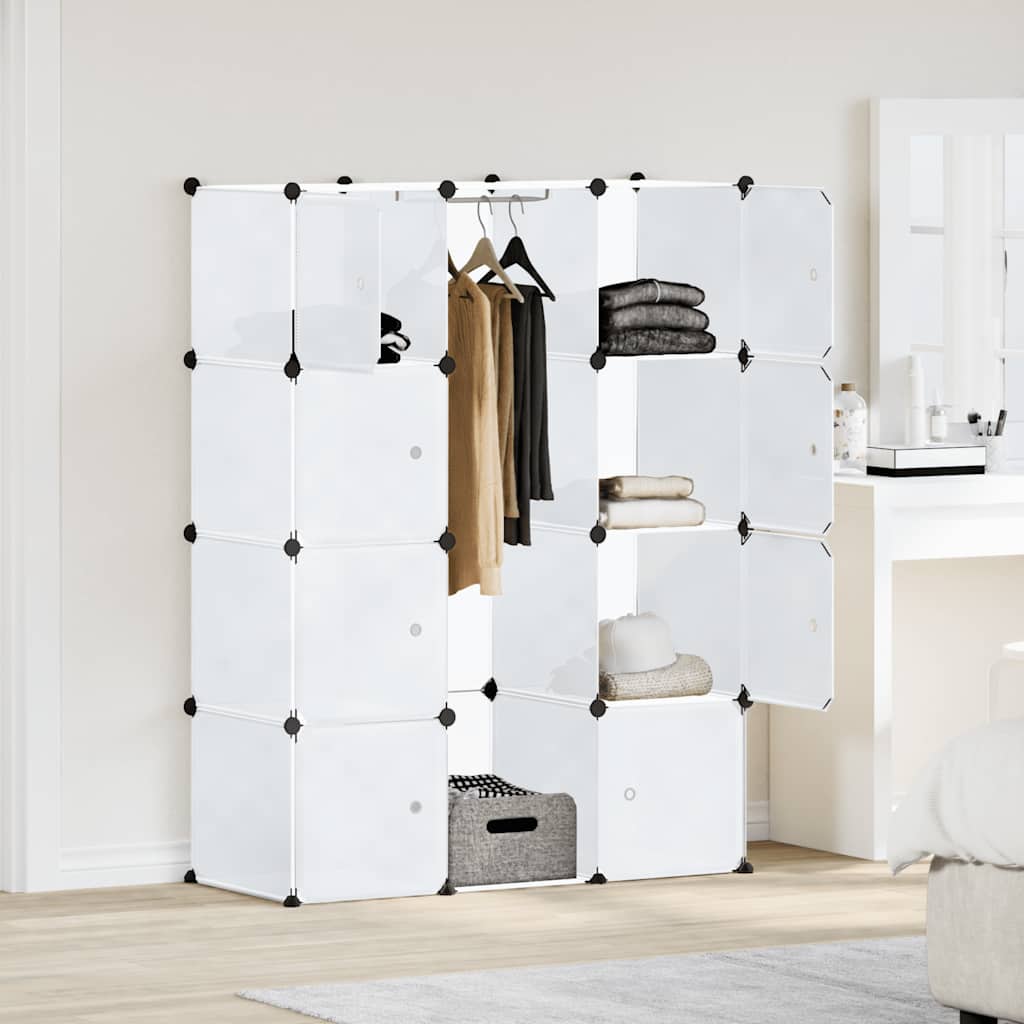 Modulskap Med 9 Rom 109X36,5X143 Cm Hvit