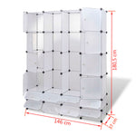 Modulært Skap 18 Deler Hvit 37X146X180,5 Cm