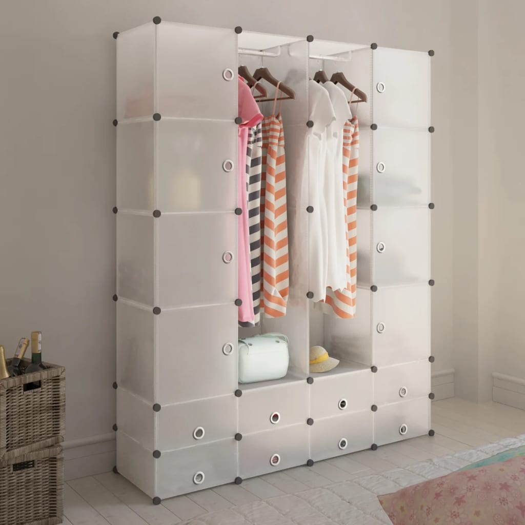 Modulært Skap 18 Deler Hvit 37X146X180,5 Cm