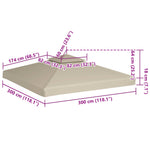 Erstatningstrekk For Paviljong 310 G/M² Beige 3 X 3 M