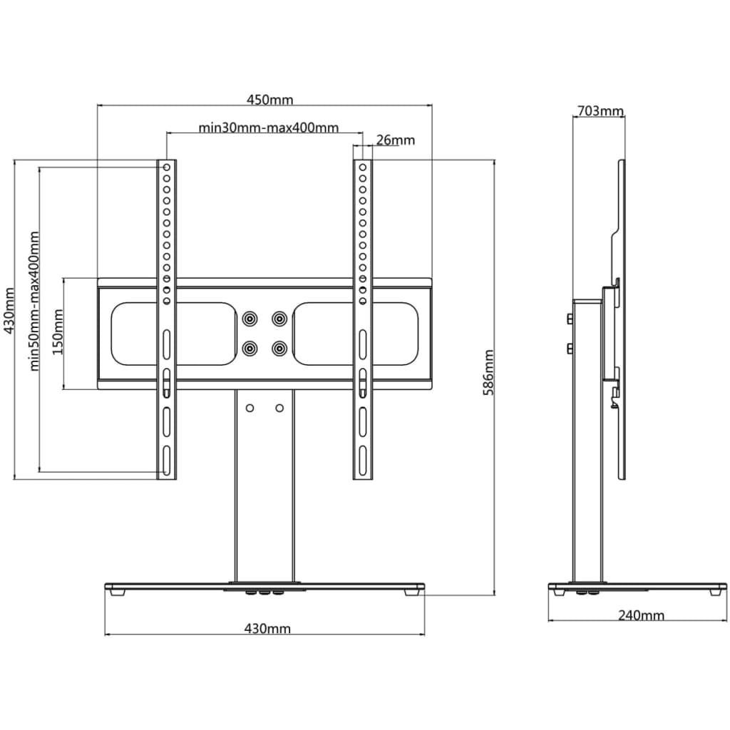 Tv-Stativ For 26-42 Tommers Skjerm Maks. Vesa 400X400 Mm 30 Kg