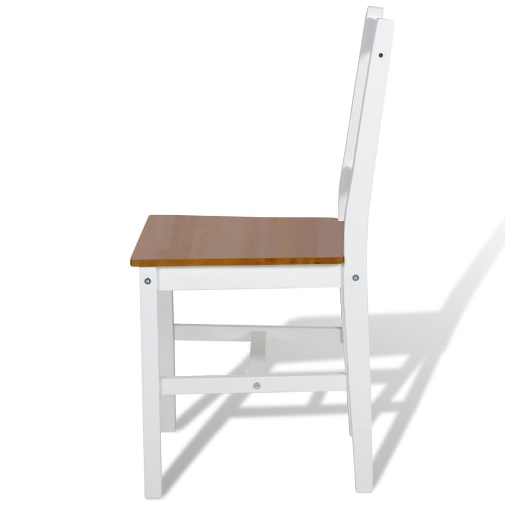 Spisestoler 2 Stk Hvit Furu